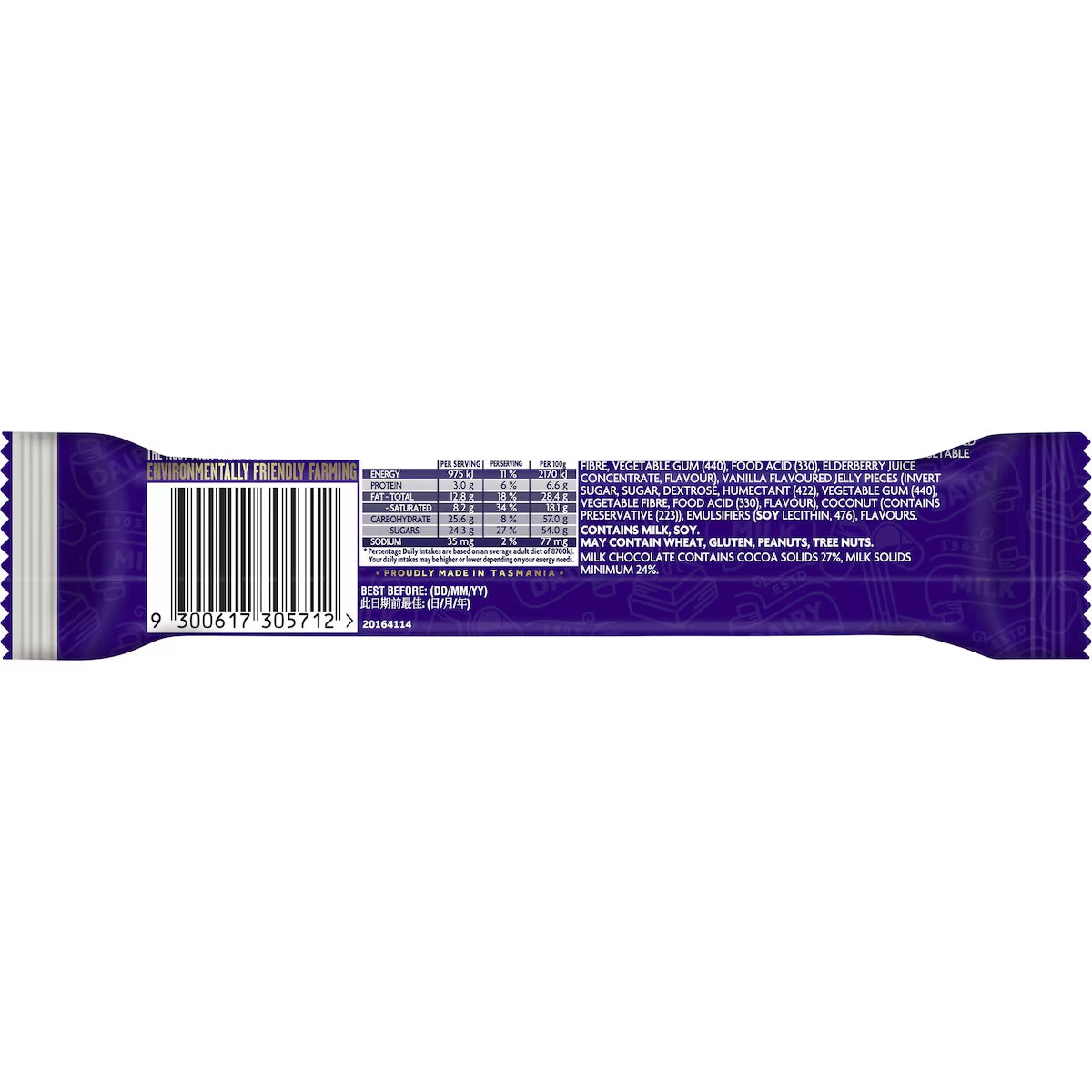 Cadbury Dairy Milk Lamington Slices Chocolate Bar 45g