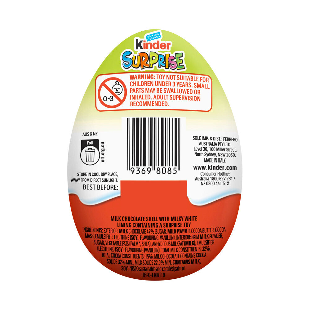 Kinder Surprise Chocolate Egg 20g