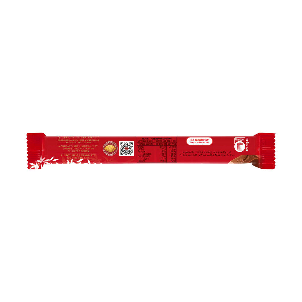 Lindt Lindor Milk Chocolate Bar 38g