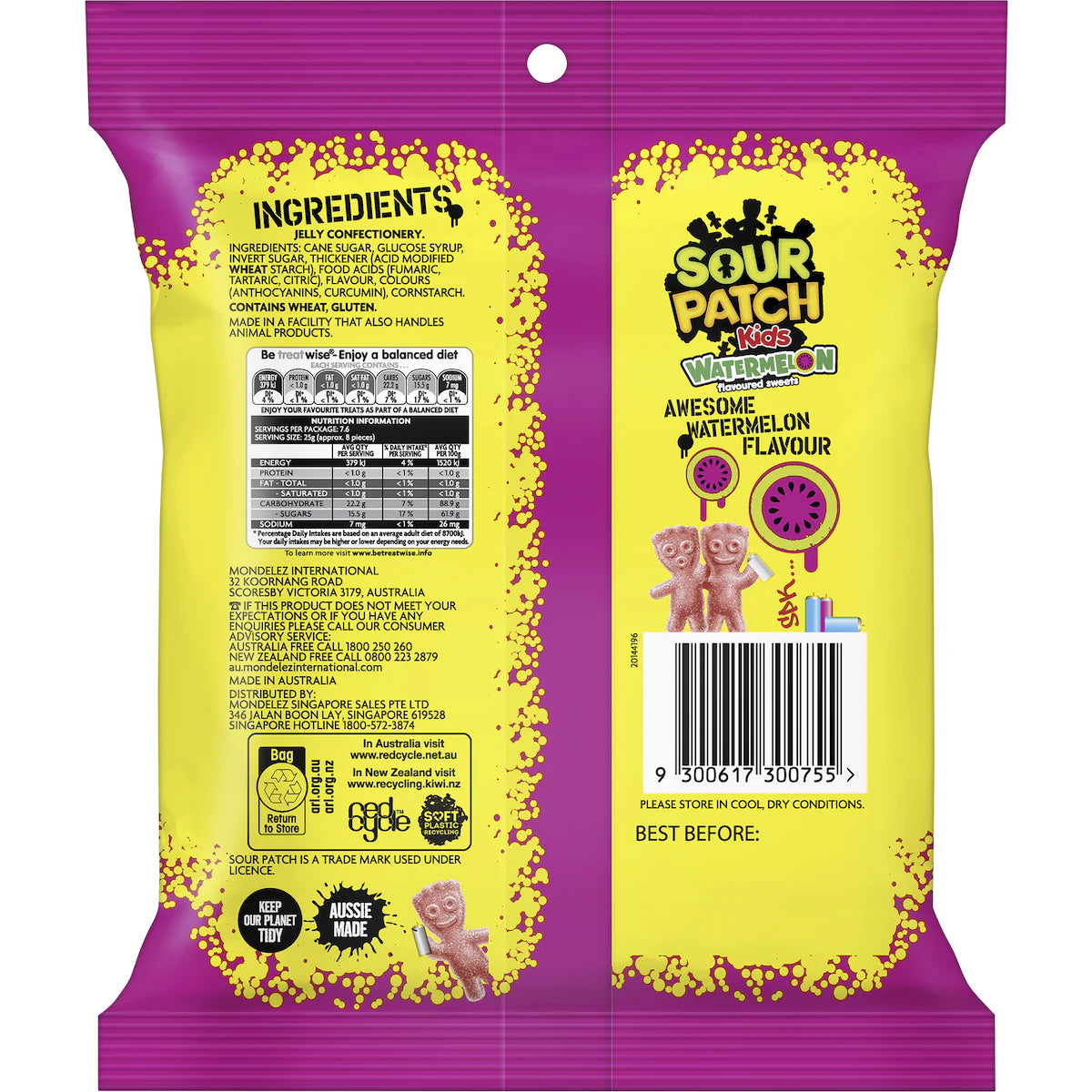 Mondelez Sour Patch Watermelon 190g