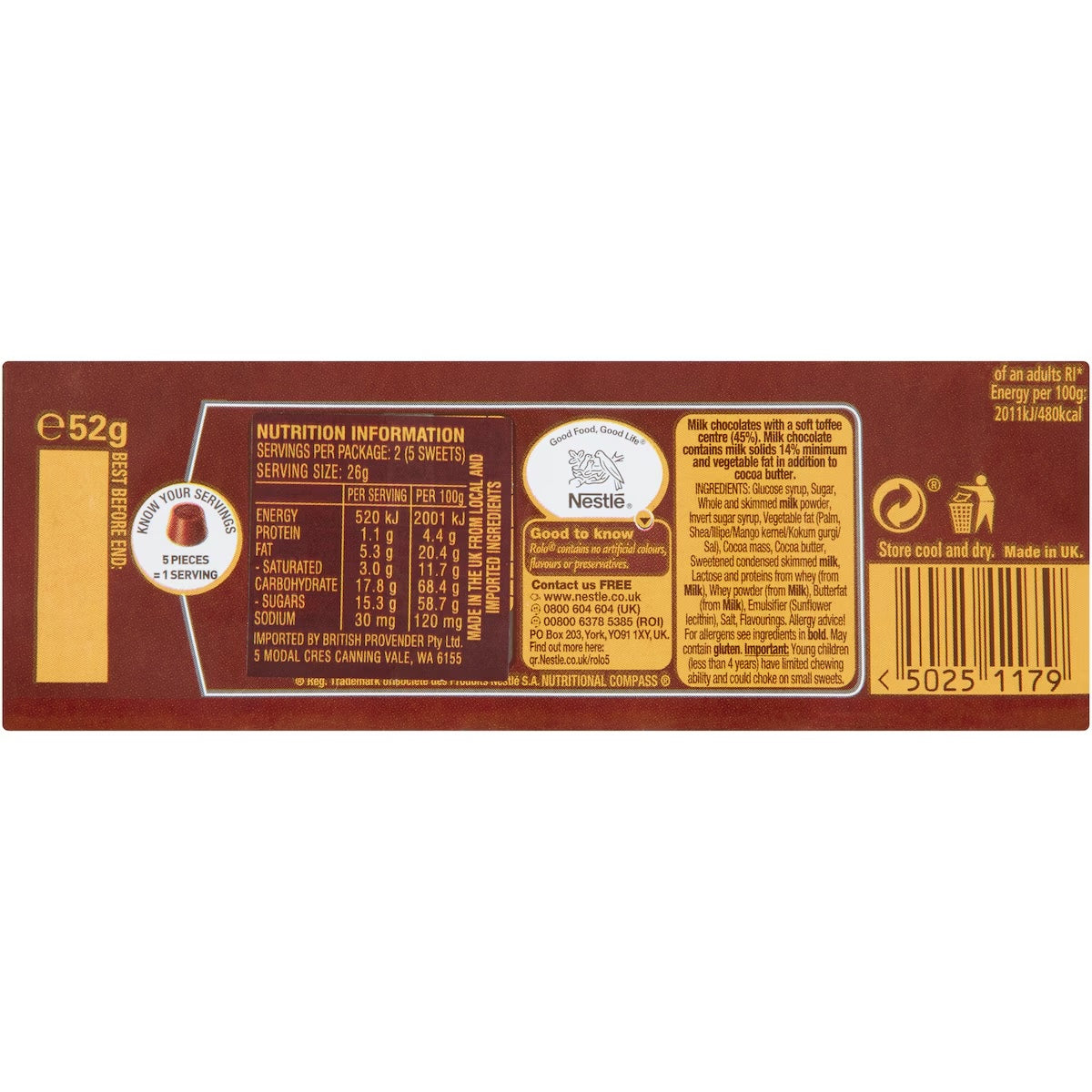 Nestlé Rolo Chocolate Bar 52g