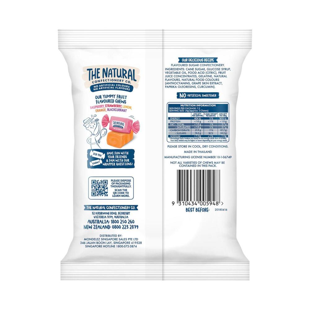 The Natural Confectionery Fruity Chews 180g
