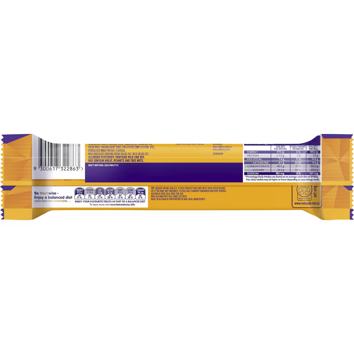 Cadbury Crunchie Chocolate Bar 50g