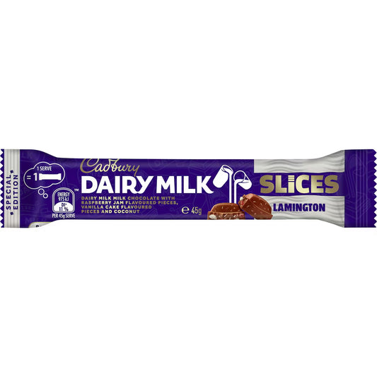 Cadbury Dairy Milk Lamington Slices Chocolate Bar 45g