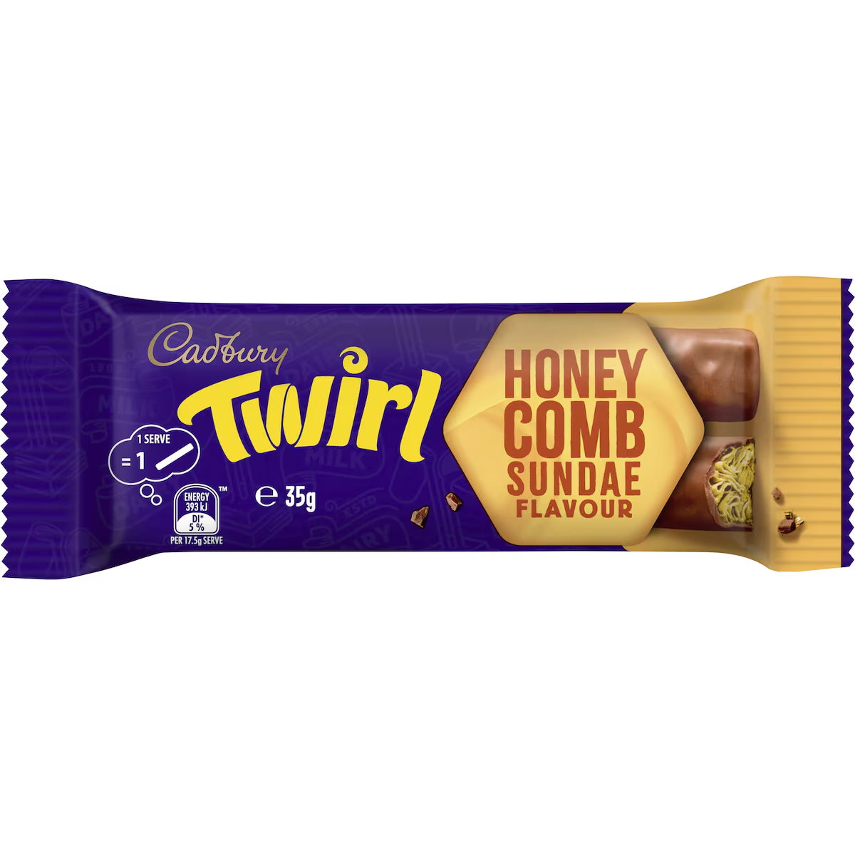 Cadbury Twirl Honeycomb Sundae Chocolate Bar 35g