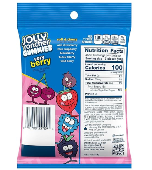 Hershey's Jolly Rancher Gummies Very Berry 184g